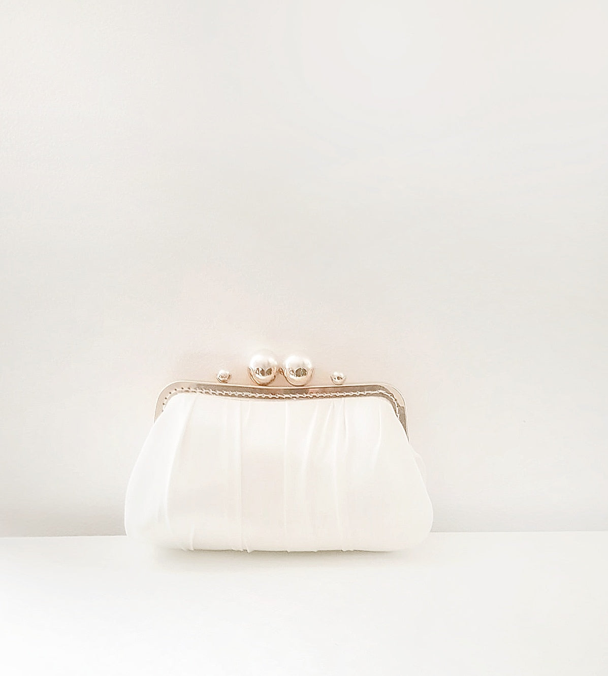 Ivory classic satin clutch
