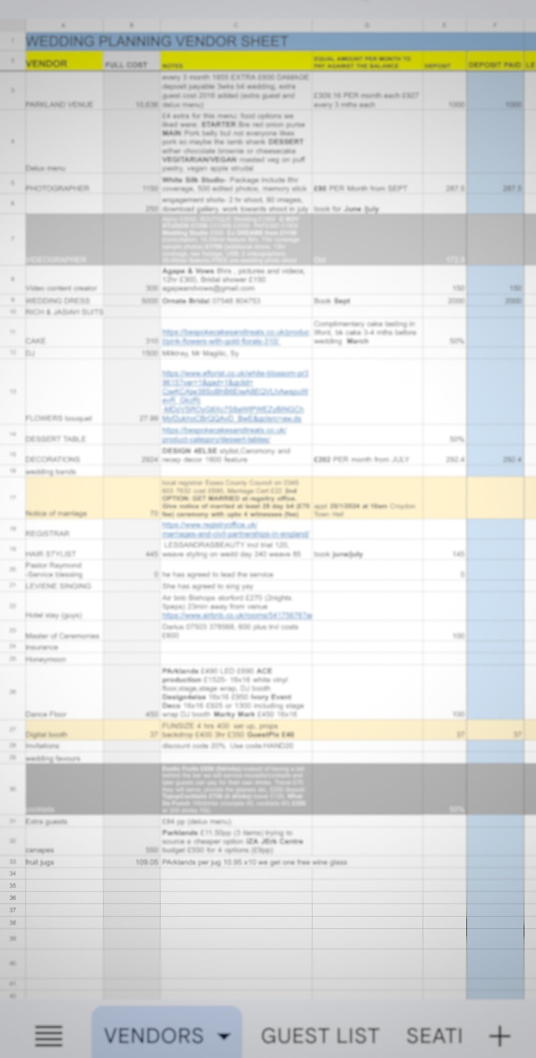 Digital Wedding Vendor & Payment Calculation Tracker