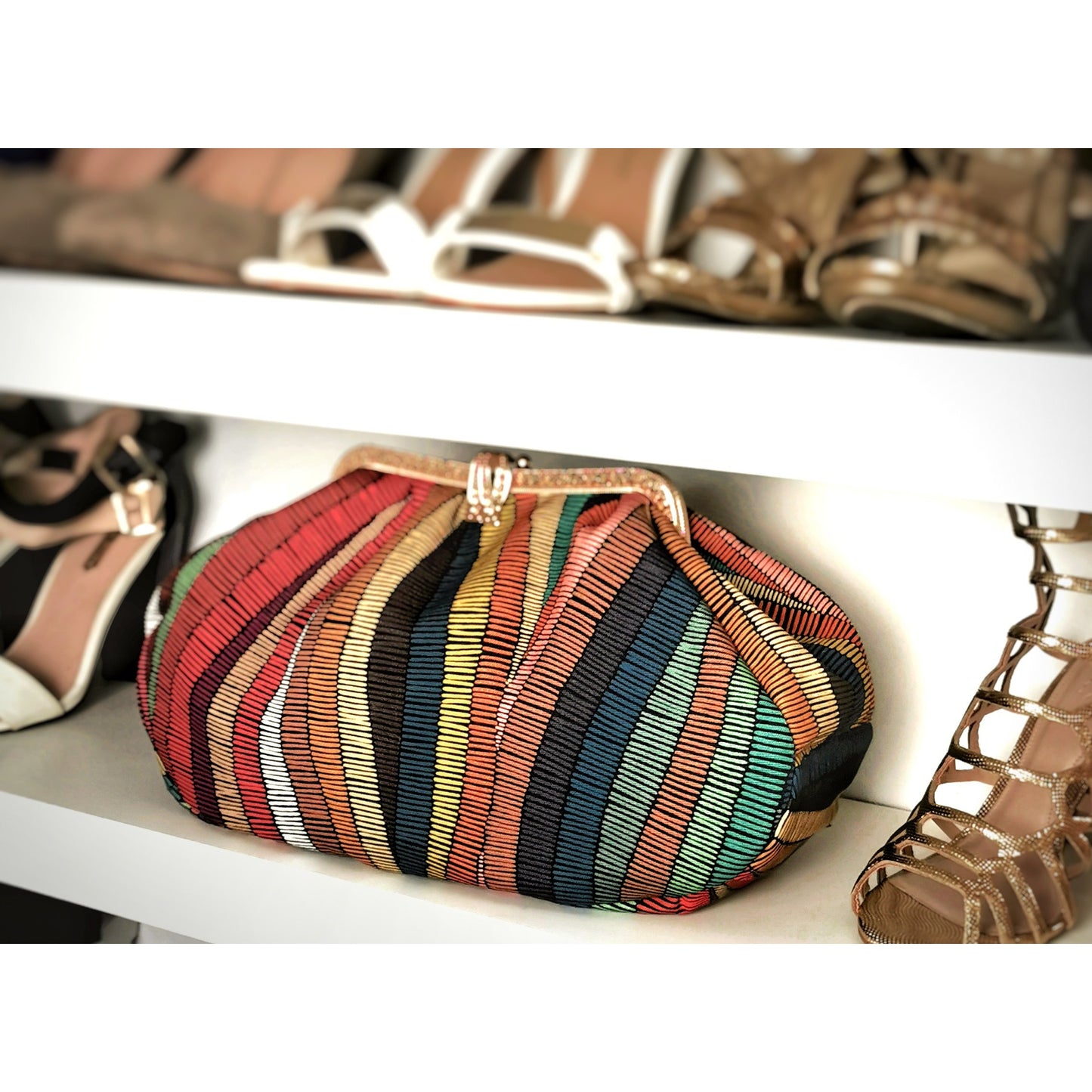Striped Somorah Clutch bag (LAST CHANCE)