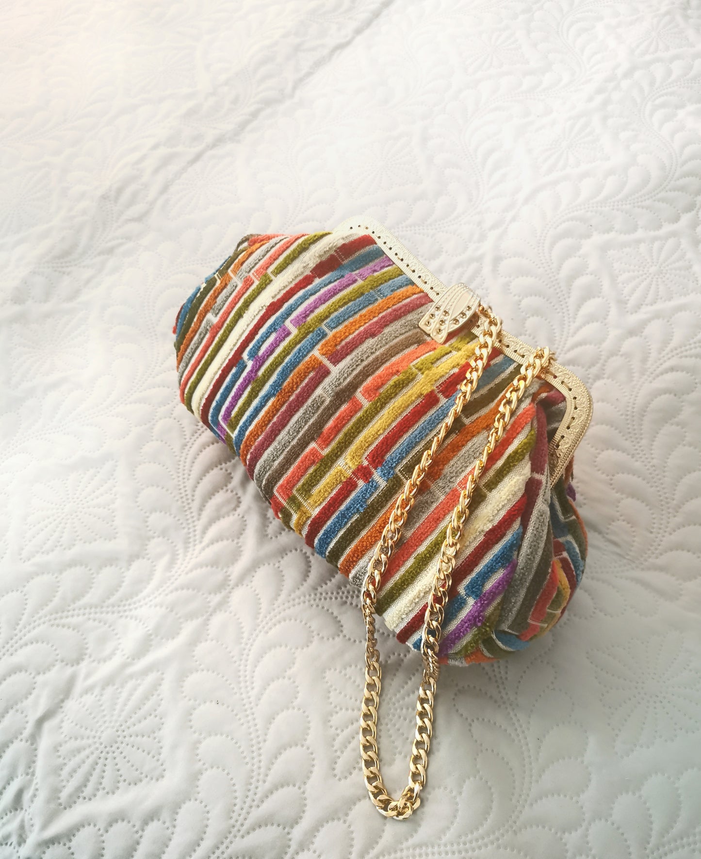 Striped VELVET Somorah Clutch bag
