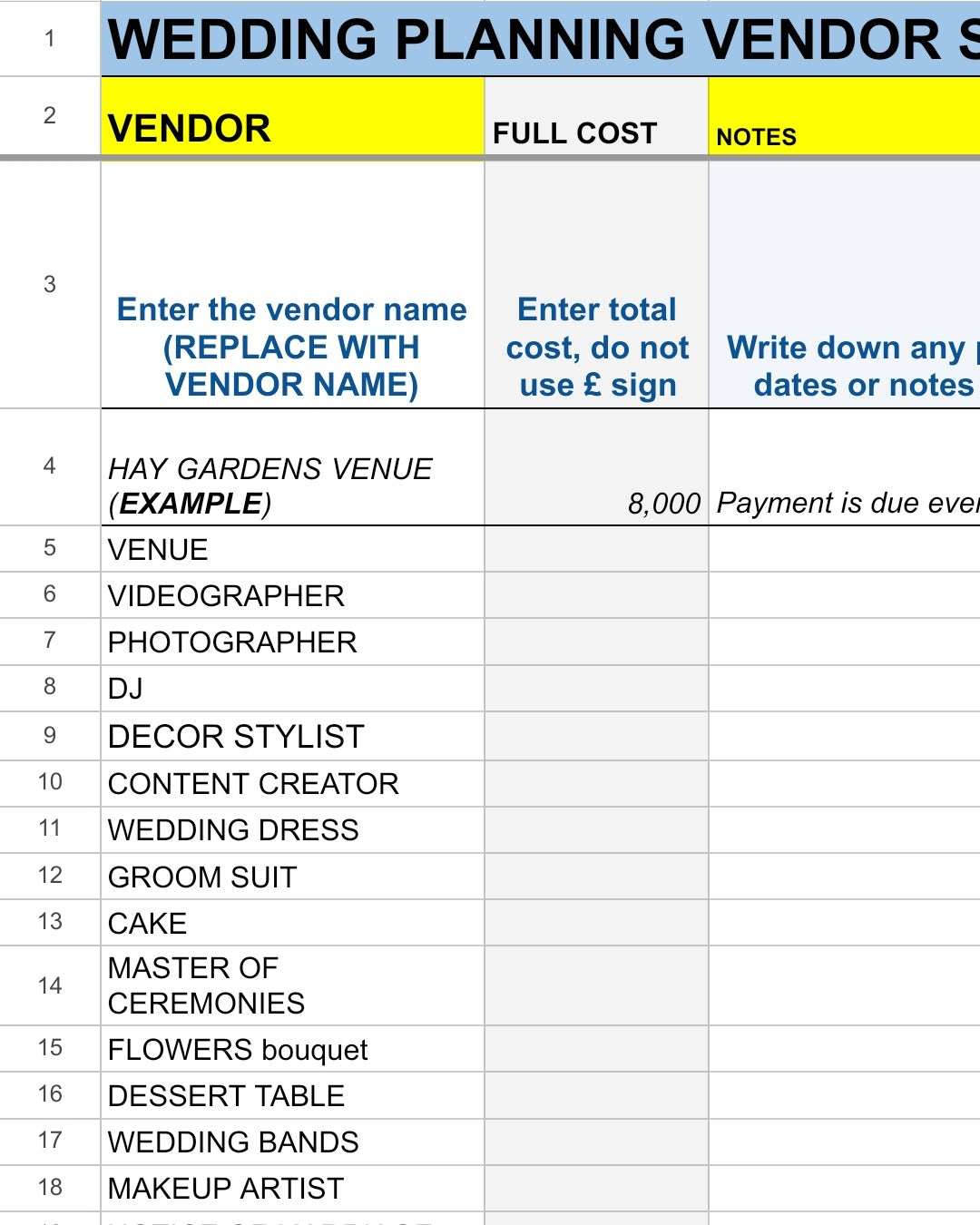 Digital Wedding Vendor & Payment Calculation Tracker